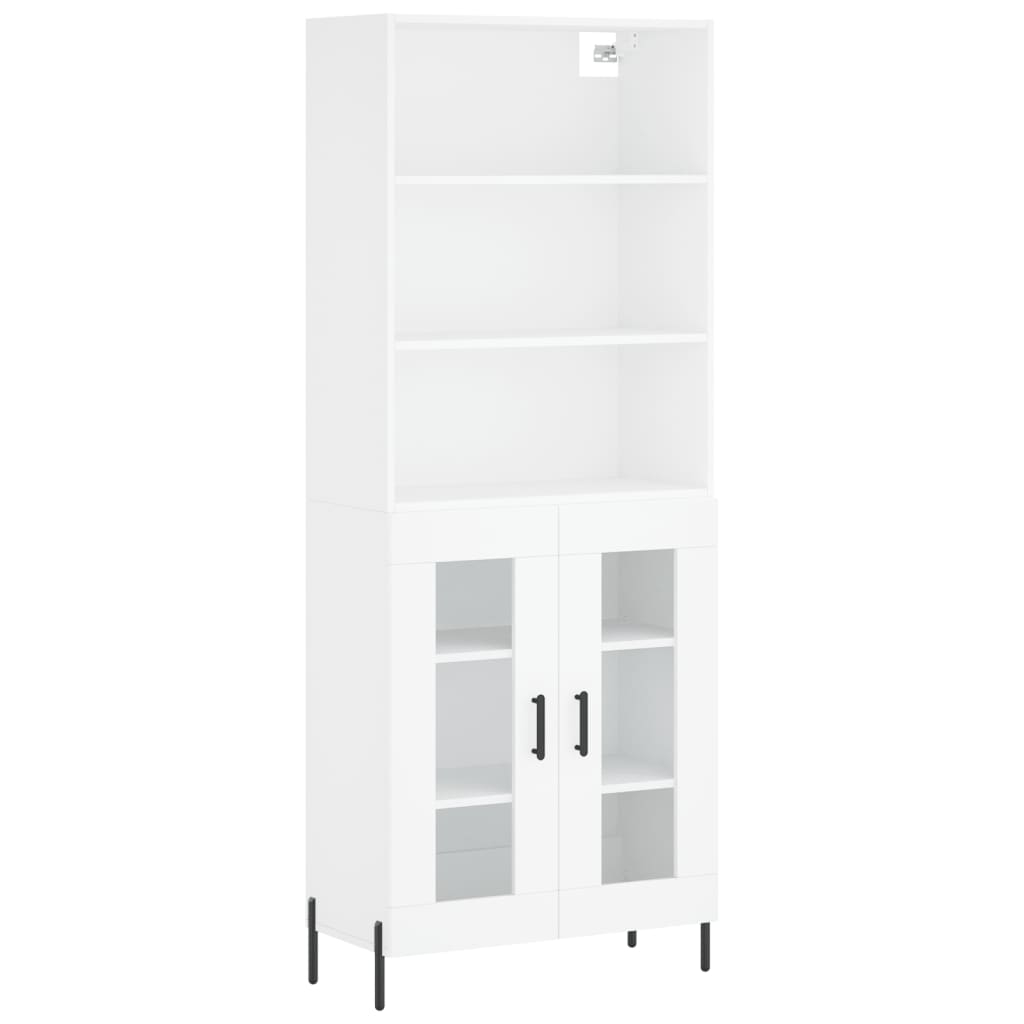 Highboard White 69,5x34x180 cm Engineered Wood