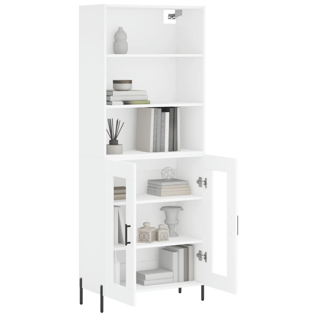 Highboard White 69,5x34x180 cm Engineered Wood