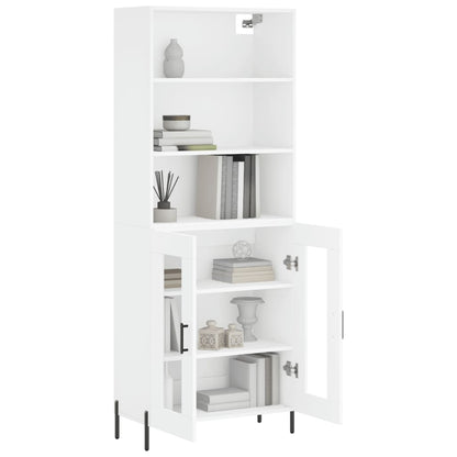 Highboard White 69,5x34x180 cm Engineered Wood