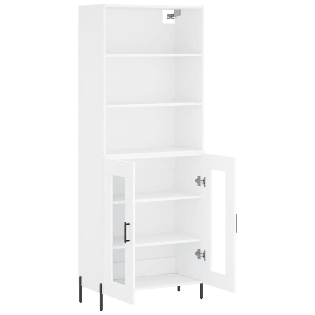 Highboard White 69,5x34x180 cm Engineered Wood