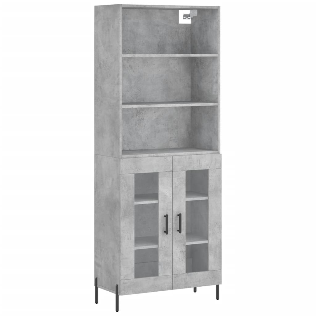 Highboard Concrete Grey 69,5x34x180 cm Engineered Wood