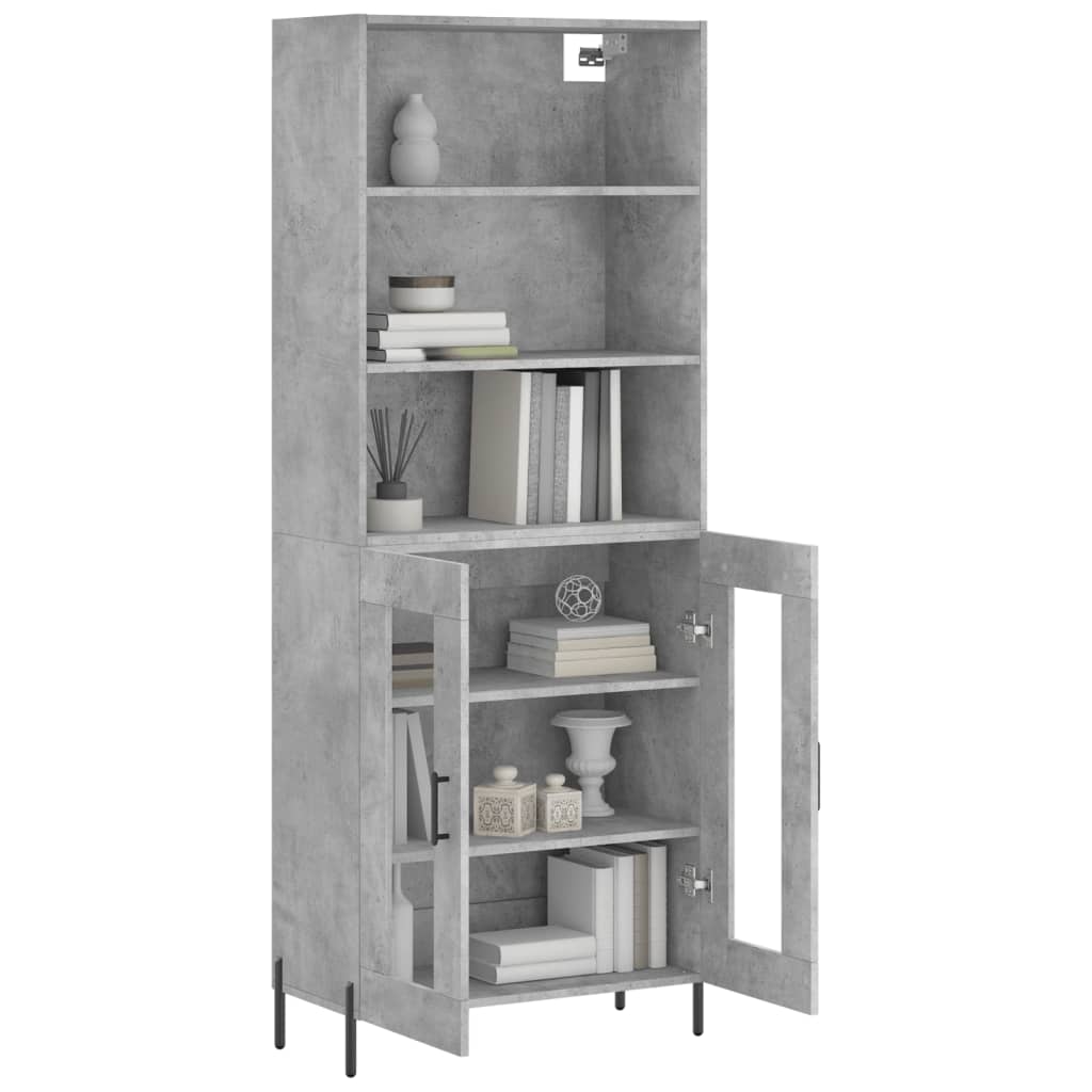 Highboard Concrete Grey 69,5x34x180 cm Engineered Wood