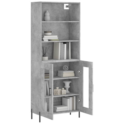 Highboard Concrete Grey 69,5x34x180 cm Engineered Wood