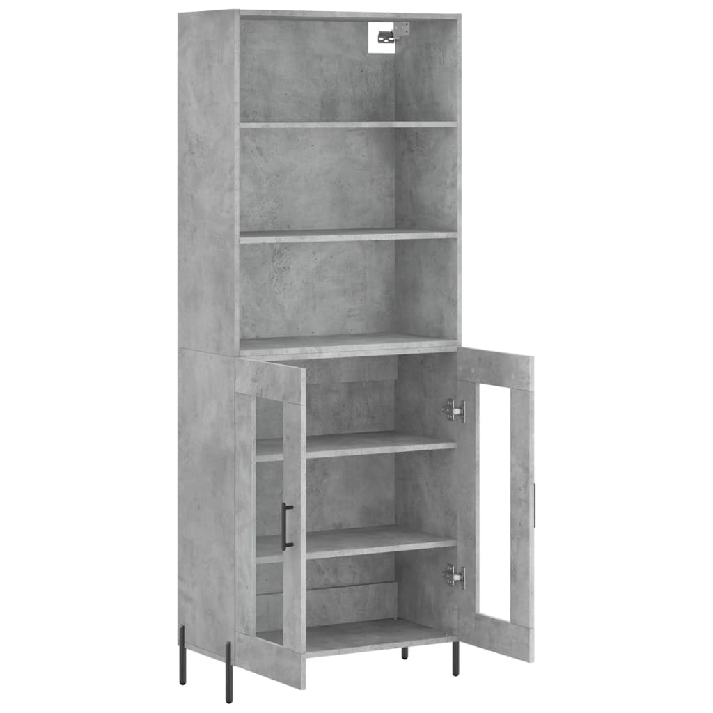 Highboard Concrete Grey 69,5x34x180 cm Engineered Wood