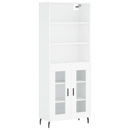 Highboard White 69,5x34x180 cm Engineered Wood