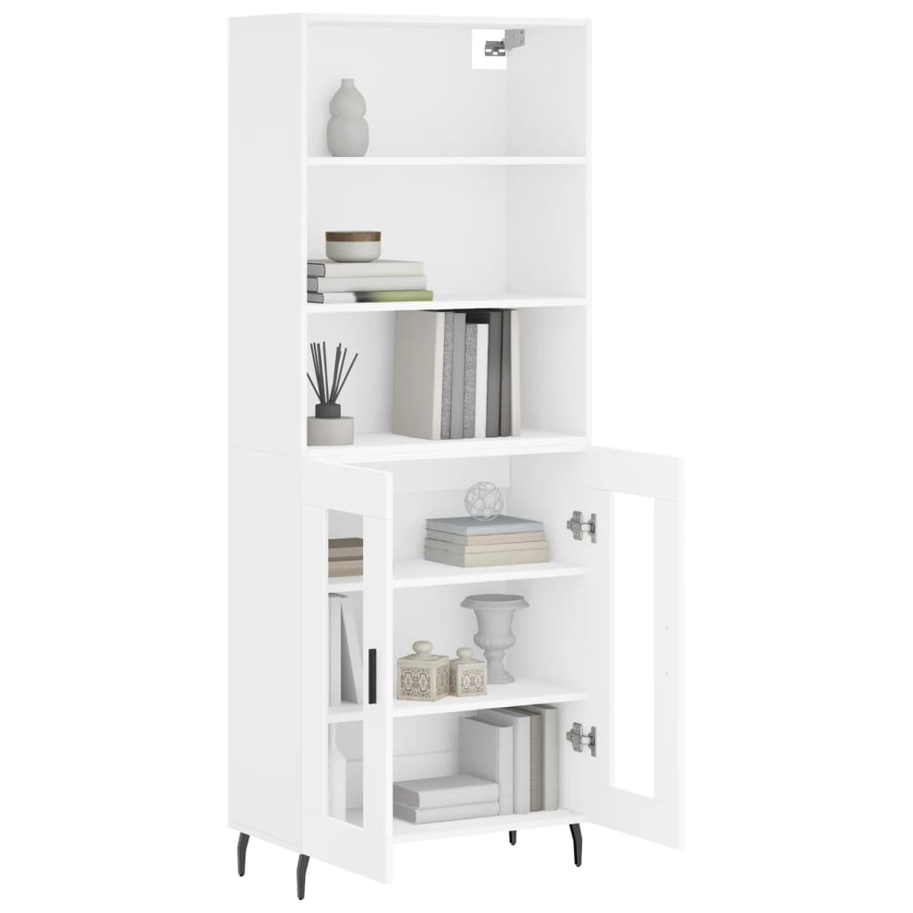 Highboard White 69,5x34x180 cm Engineered Wood