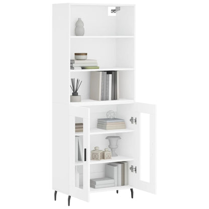 Highboard White 69,5x34x180 cm Engineered Wood