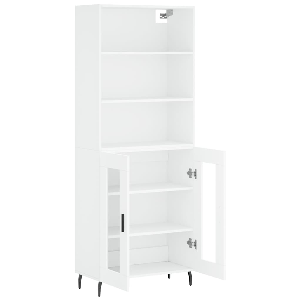 Highboard White 69,5x34x180 cm Engineered Wood