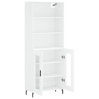 Highboard White 69,5x34x180 cm Engineered Wood
