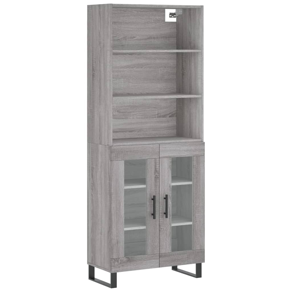 Highboard Grey Sonoma 69.5x34x180 cm Engineered Wood