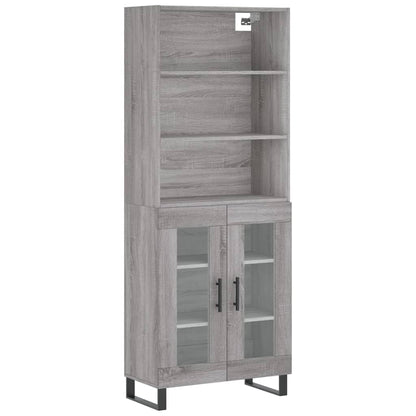 Highboard Grey Sonoma 69.5x34x180 cm Engineered Wood