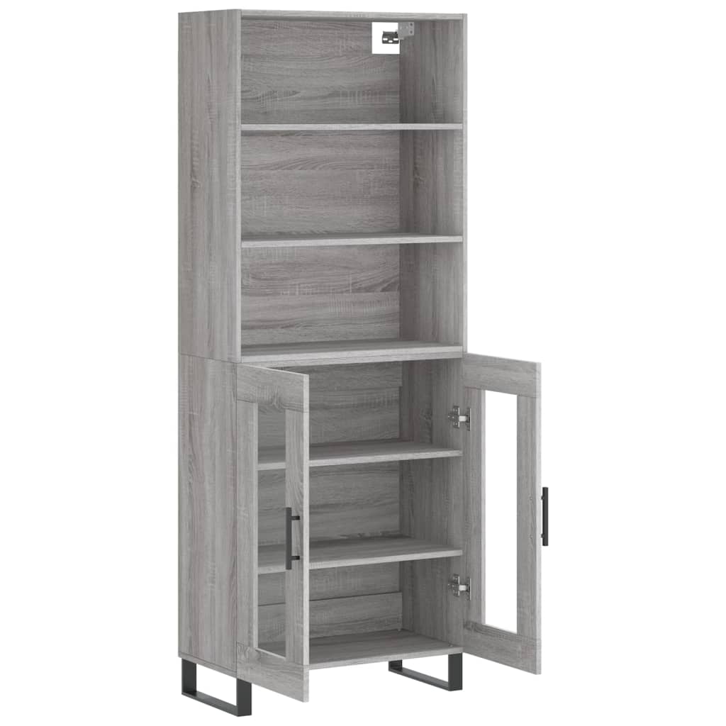 Highboard Grey Sonoma 69.5x34x180 cm Engineered Wood