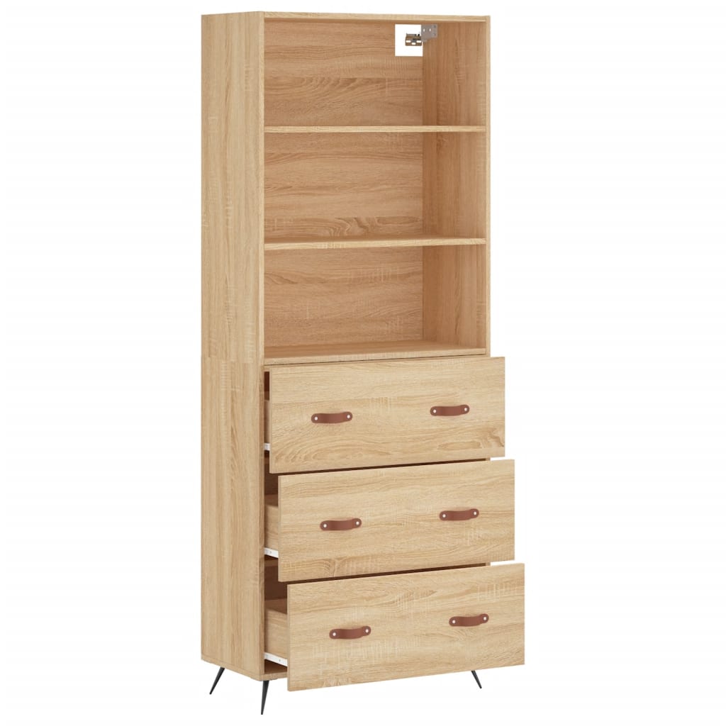 Highboard Sonoma Oak 69.5x34x180 cm Engineered Wood