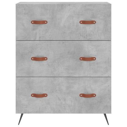 Highboard Concrete Grey 69.5x34x180 cm Engineered Wood