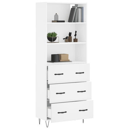 Highboard White 69.5x34x180 cm Engineered Wood