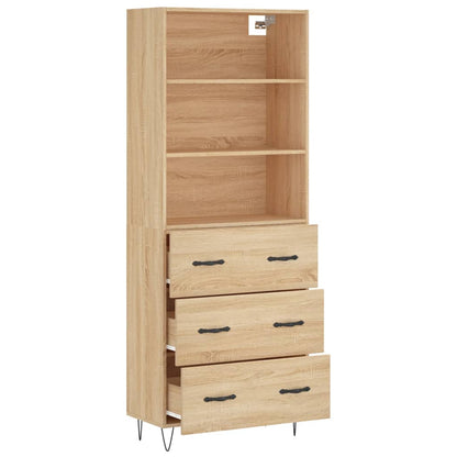Highboard Sonoma Oak 69.5x34x180 cm Engineered Wood