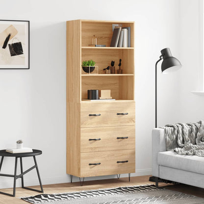 Highboard Sonoma Oak 69.5x34x180 cm Engineered Wood
