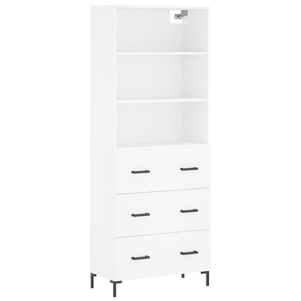 Highboard White 69,5x34x180 cm Engineered Wood