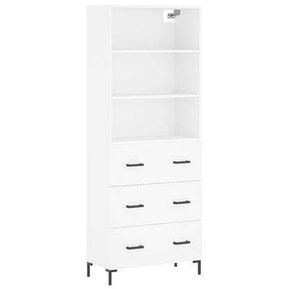 Highboard White 69,5x34x180 cm Engineered Wood