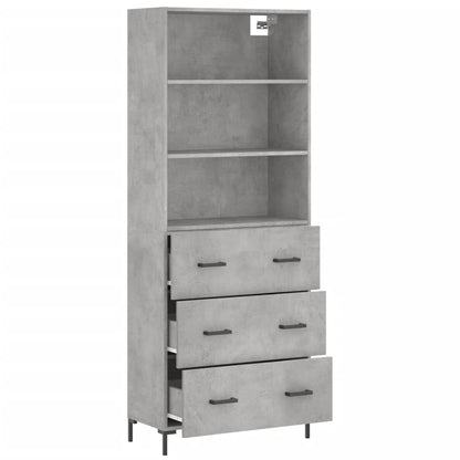 Highboard Concrete Grey 69,5x34x180 cm Engineered Wood