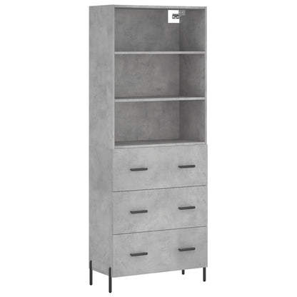 Highboard Concrete Grey 69,5x34x180 cm Engineered Wood