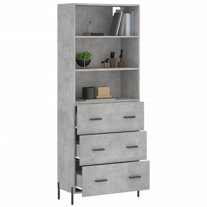 Highboard Concrete Grey 69,5x34x180 cm Engineered Wood