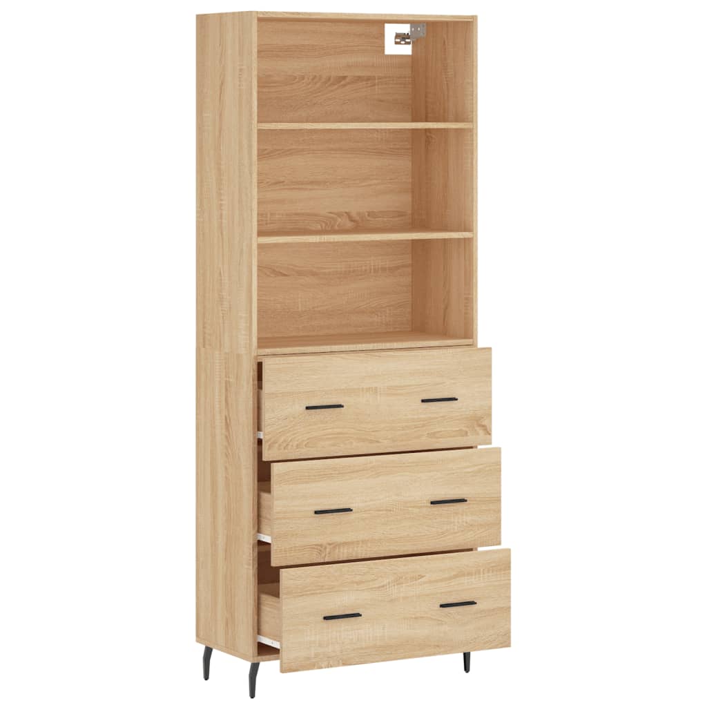 Highboard Sonoma Oak 69,5x34x180 cm Engineered Wood