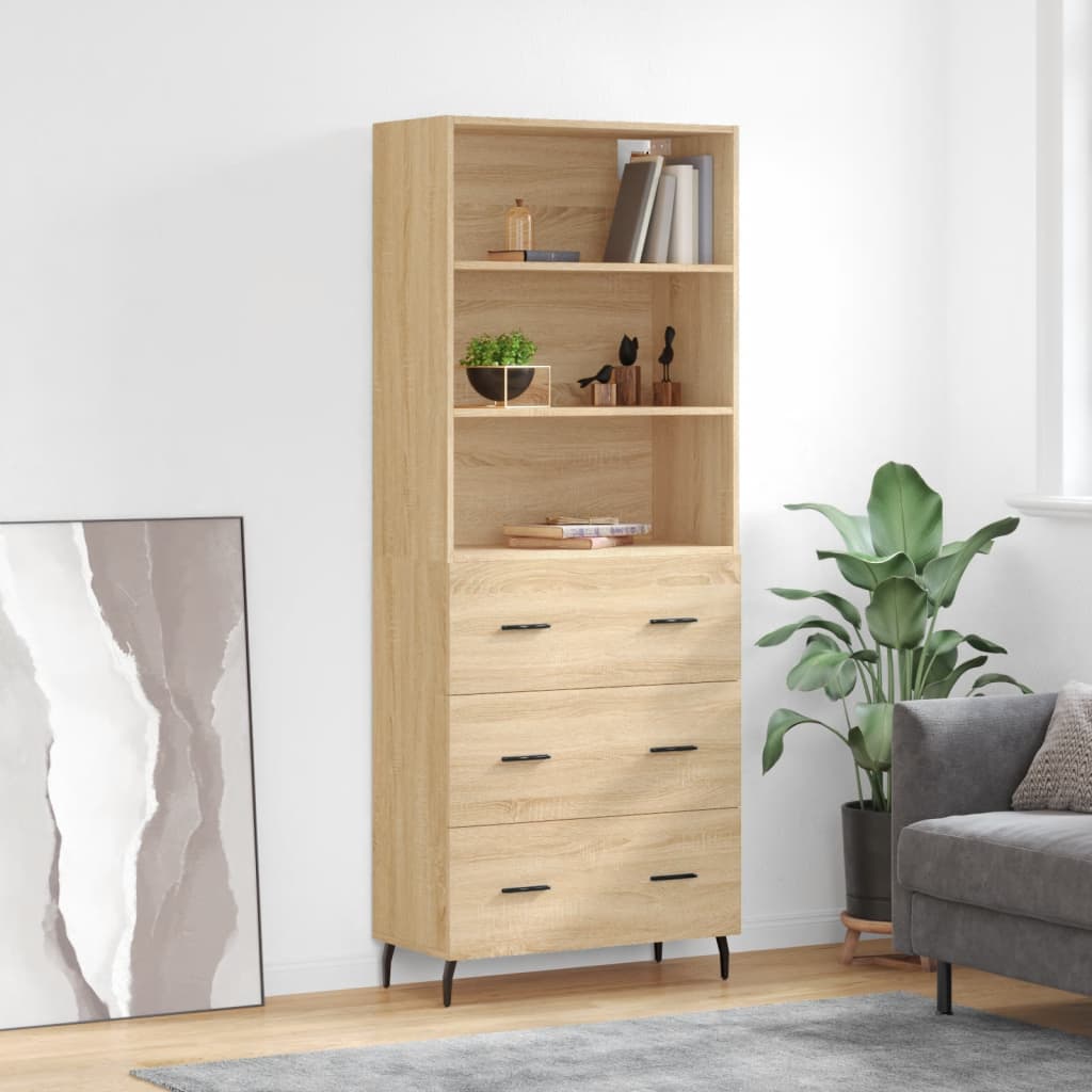 Highboard Sonoma Oak 69,5x34x180 cm Engineered Wood