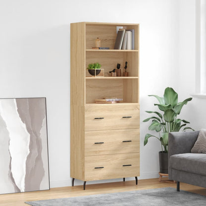 Highboard Sonoma Oak 69,5x34x180 cm Engineered Wood