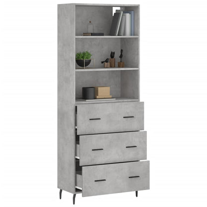 Highboard Concrete Grey 69,5x34x180 cm Engineered Wood