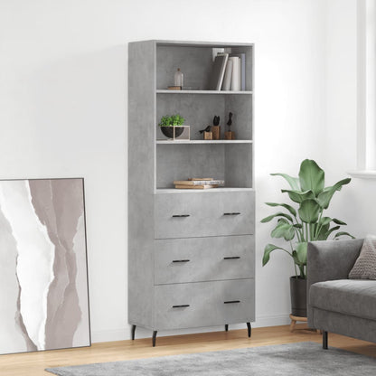 Highboard Concrete Grey 69,5x34x180 cm Engineered Wood