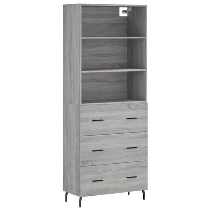 Highboard Grey Sonoma 69,5x34x180 cm Engineered Wood