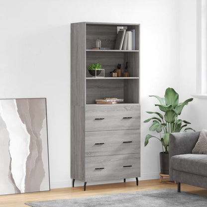 Highboard Grey Sonoma 69,5x34x180 cm Engineered Wood