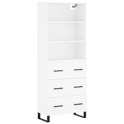 Highboard White 69,5x34x180 cm Engineered Wood