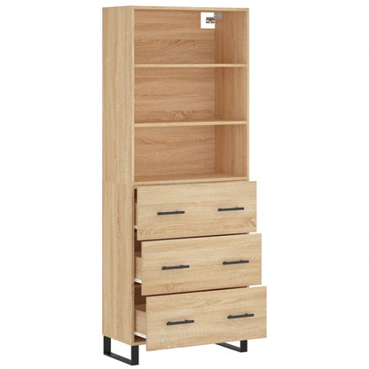 Highboard Sonoma Oak 69.5x34x180 cm Engineered Wood