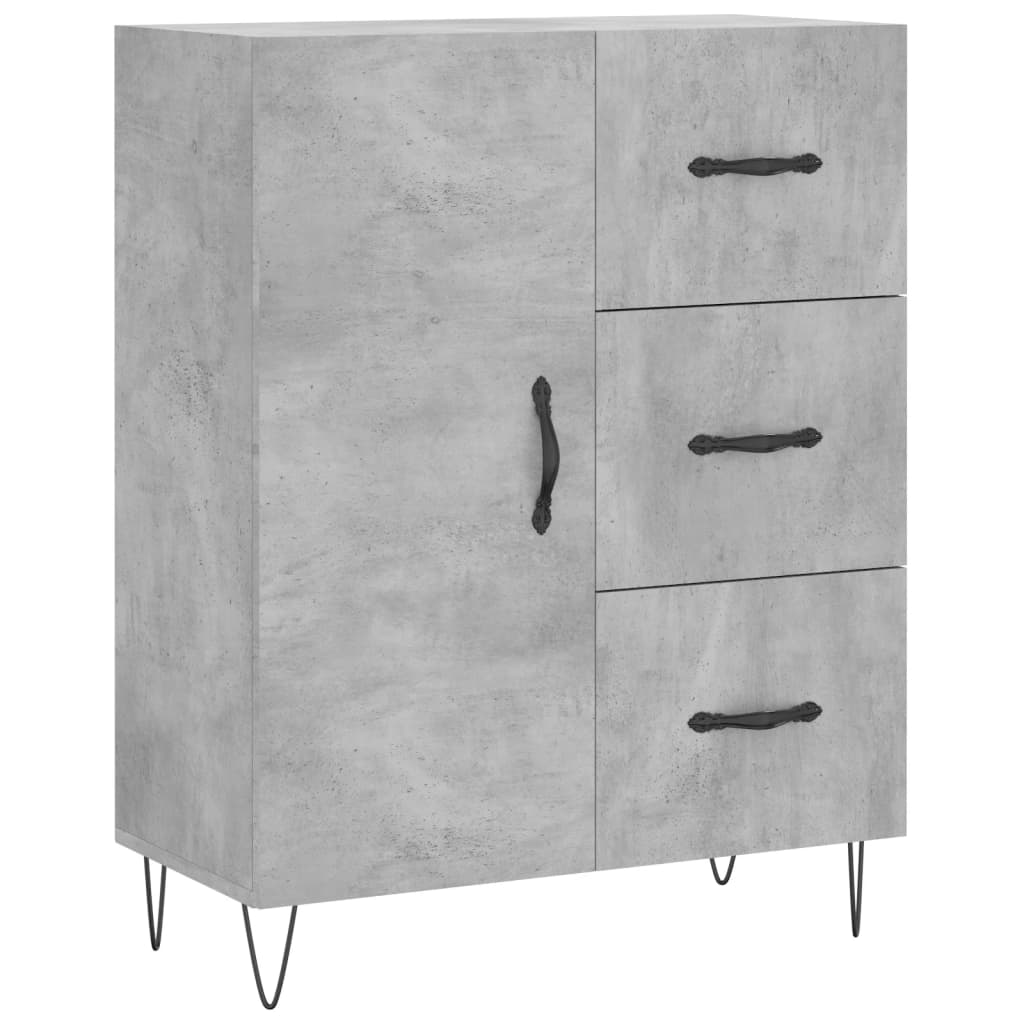Highboard Concrete Grey 69.5x34x180 cm Engineered Wood
