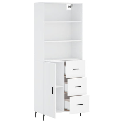 Highboard White 69,5x34x180 cm Engineered Wood