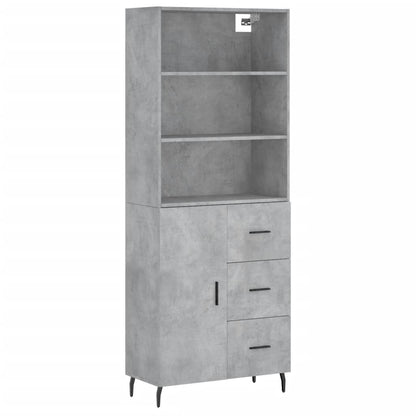 Highboard Concrete Grey 69,5x34x180 cm Engineered Wood