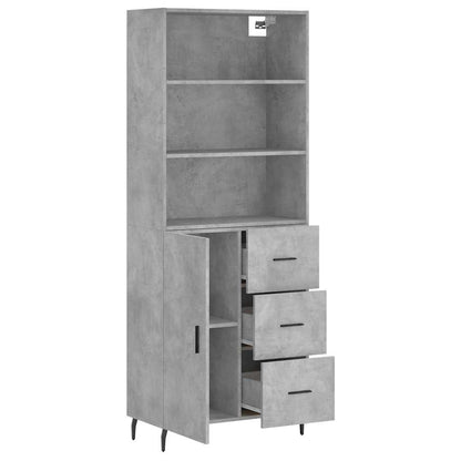 Highboard Concrete Grey 69,5x34x180 cm Engineered Wood