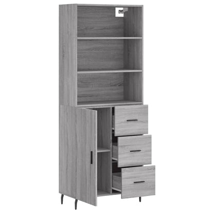 Highboard Grey Sonoma 69,5x34x180 cm Engineered Wood