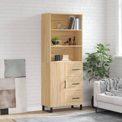 Highboard Sonoma Oak 69.5x34x180 cm Engineered Wood