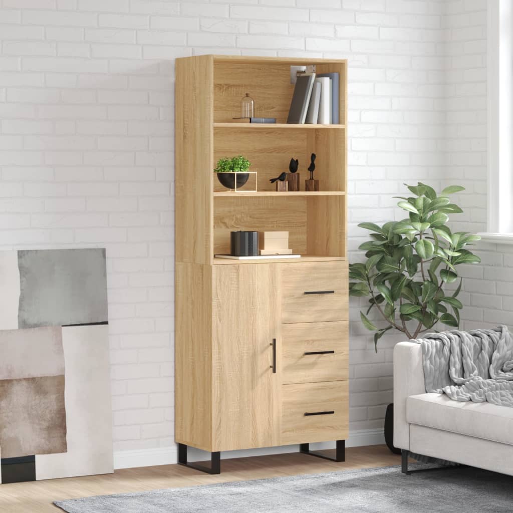 Highboard Sonoma Oak 69,5x34x180 cm Engineered Wood