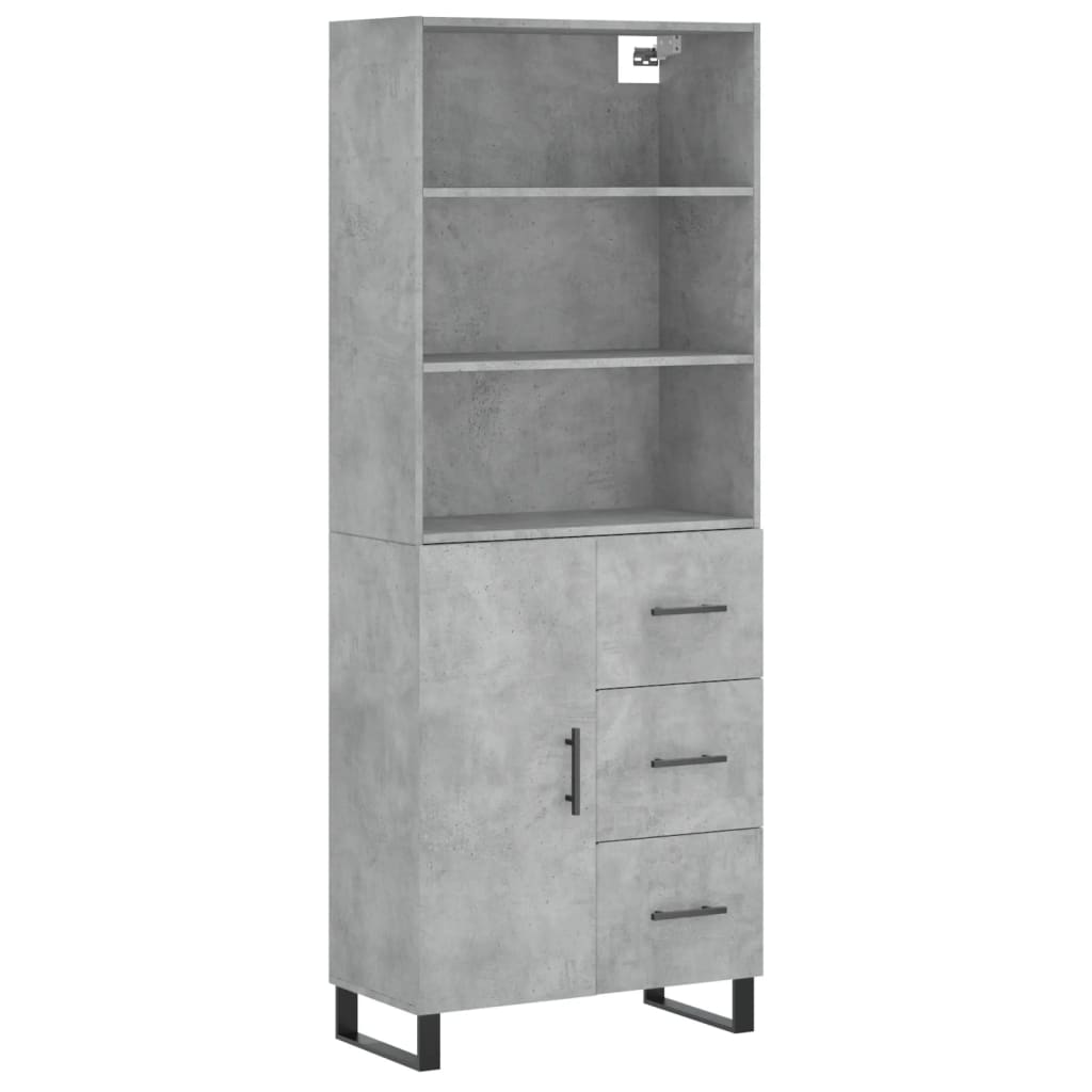 Highboard Concrete Grey 69,5x34x180 cm Engineered Wood