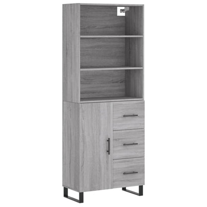 Highboard Grey Sonoma 69,5x34x180 cm Engineered Wood