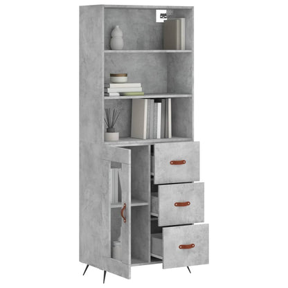 Highboard Concrete Grey 69,5x34x180 cm Engineered Wood