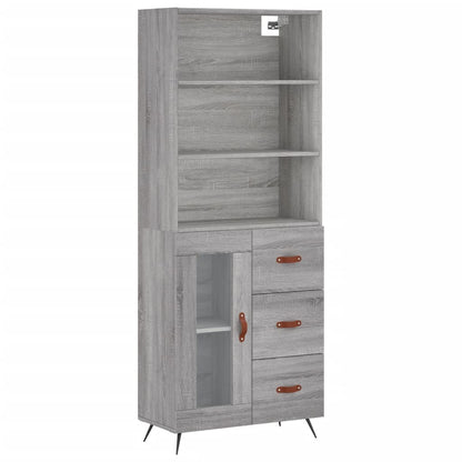 Highboard Grey Sonoma 69.5x34x180 cm Engineered Wood