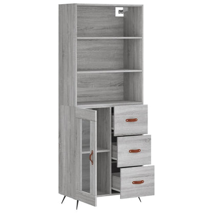 Highboard Grey Sonoma 69.5x34x180 cm Engineered Wood