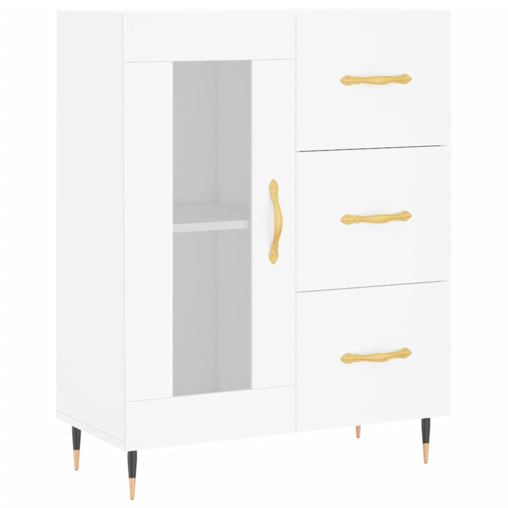Highboard White 69.5x34x180 cm Engineered Wood