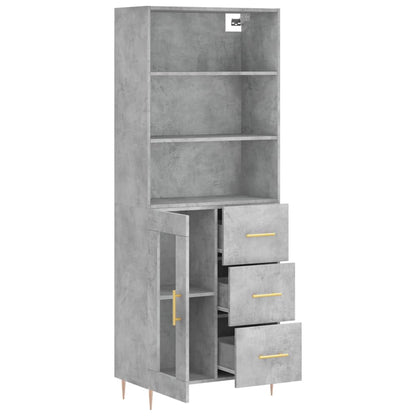 Highboard Concrete Grey 69,5x34x180 cm Engineered Wood