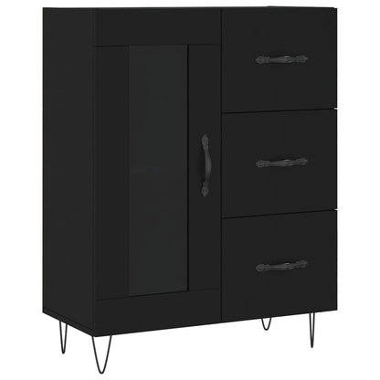 Highboard Black 69,5x34x180 cm Engineered Wood
